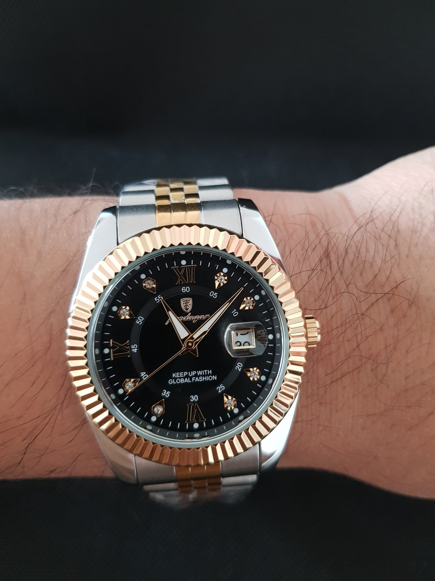 Montre Chicago fire argenté doré fond noire