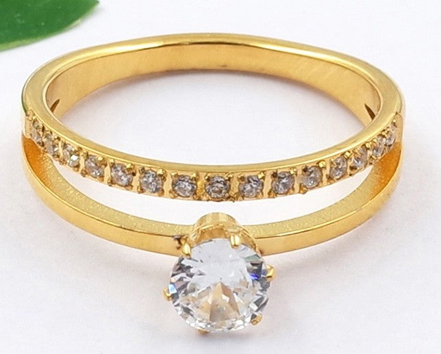 Bague Lien Intemporel Acier inoxydable plaquée or 18k 8g
