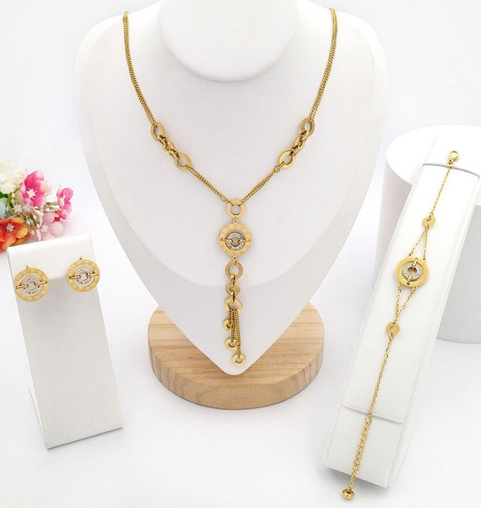 Collier Rafinity Acier Inoxydable plaqué Or 18k 15g