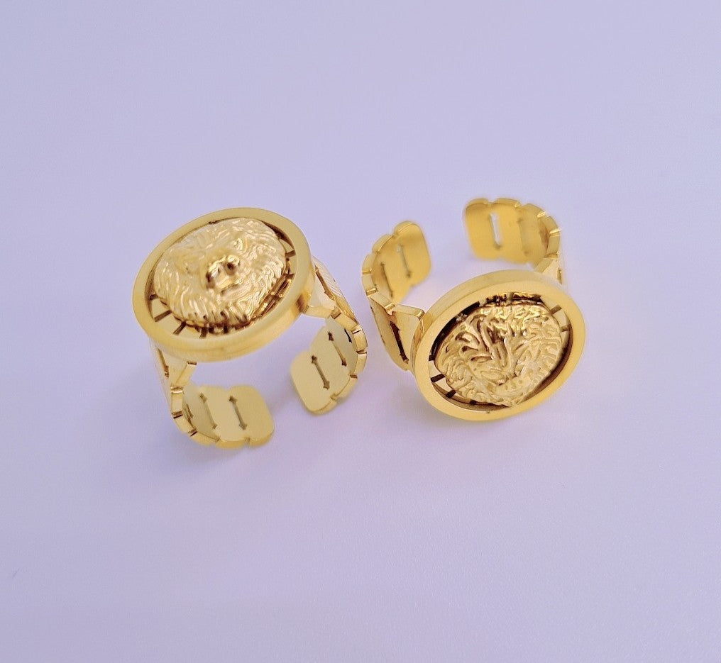 Bague Versace Elégant Acier Inoxydabel plaqué Or 18k 13g
