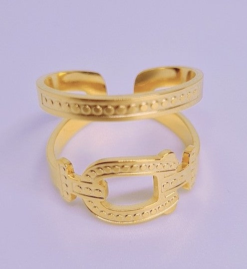 Bague Éternité Acier inoxydable plaquée Or 18K 10g