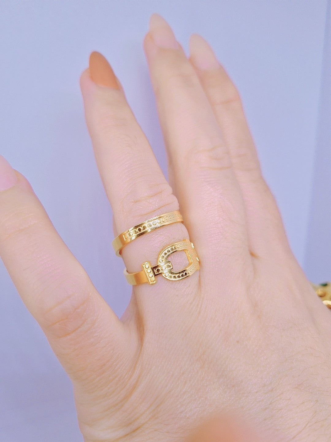 Bague Éternité Acier inoxydable plaquée Or 18K 10g