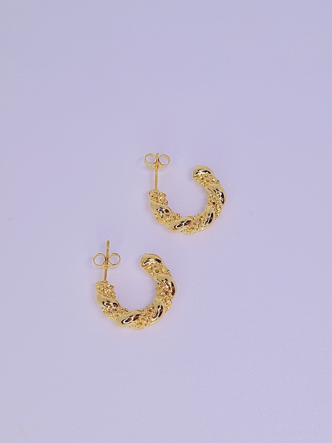 Créoles Torsadées En Acier Inoxydable Plaquée Or 18k 19g