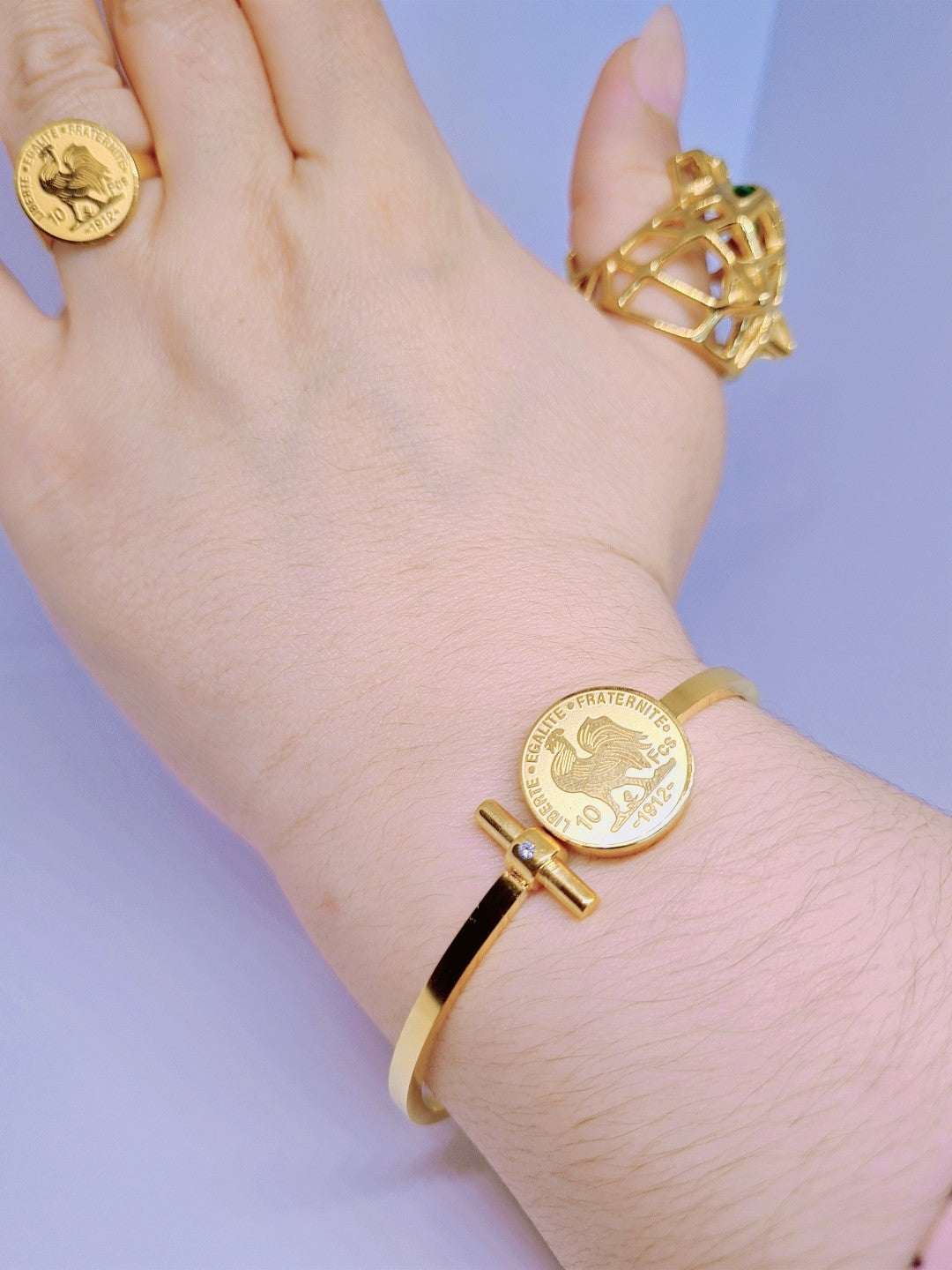 Bracelet Frenchy Acier inoxydable plaqué Or 18K 14g