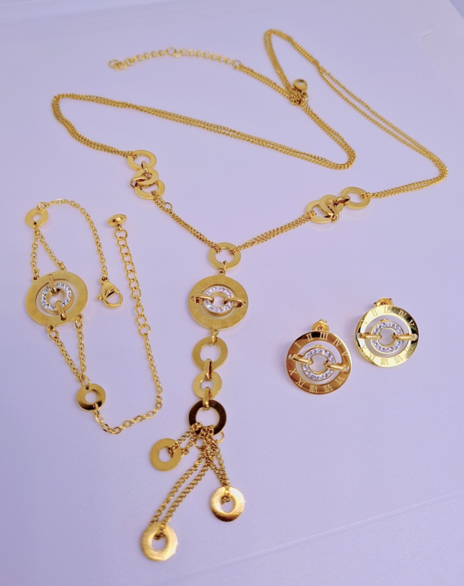 Collier Rafinity Acier Inoxydable plaqué Or 18k 15g