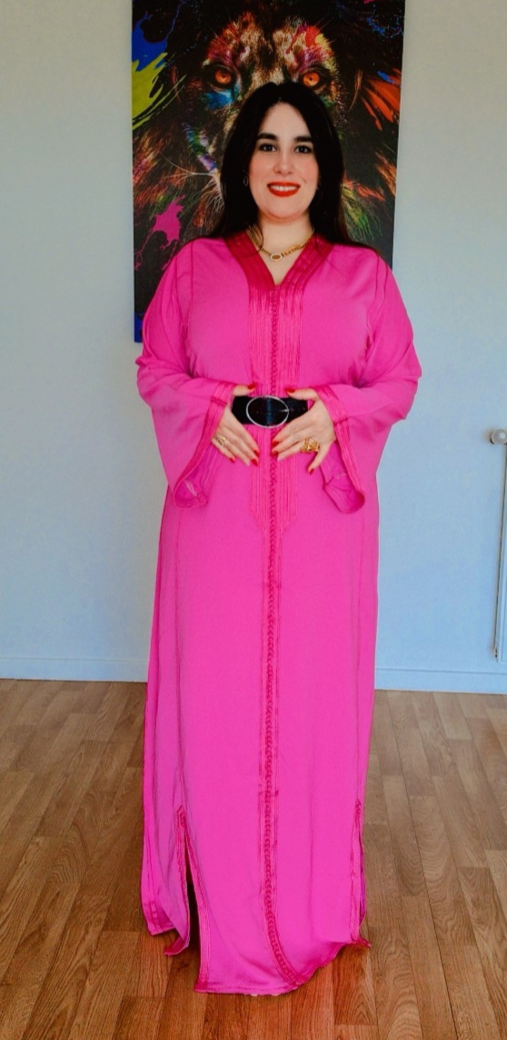 Caftan Élégance Royale Rose fushia - Taille standard (M - L - XL)