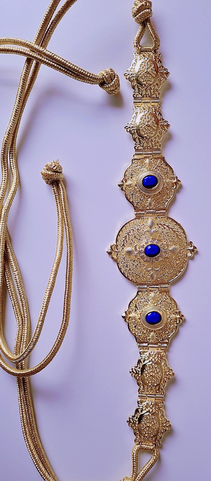 Mdama Ceinture Caftan fermeture Majdoul Bleu roi