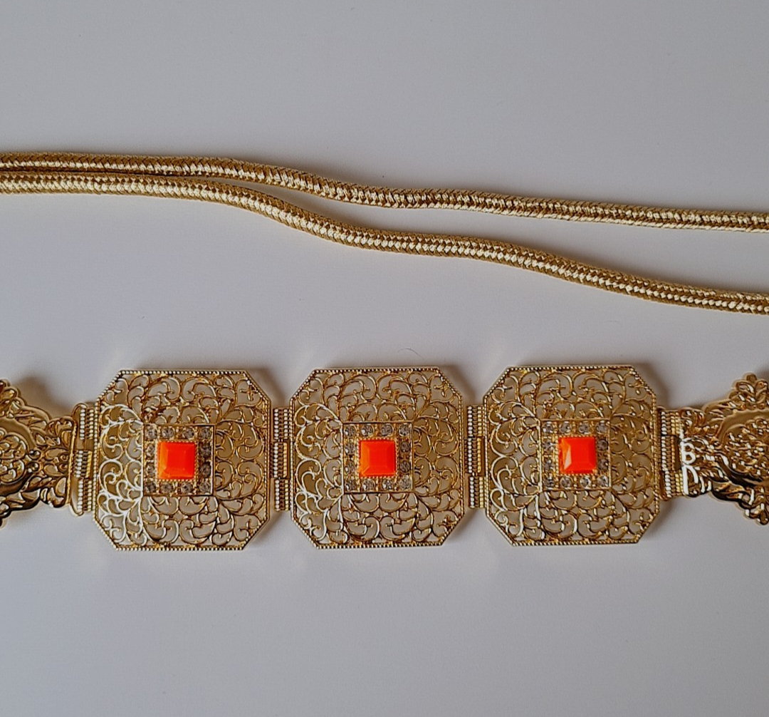 Mdama Ceinture Caftan fermeture Majdoul Orange