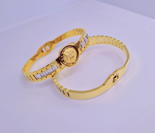 Bracelet Versace Elegance Acier inoxydable plaqué Or 18K - 34g