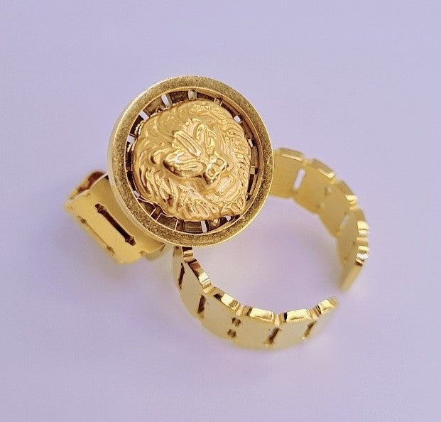 Bague Versace Elégant Acier Inoxydabel plaqué Or 18k 13g