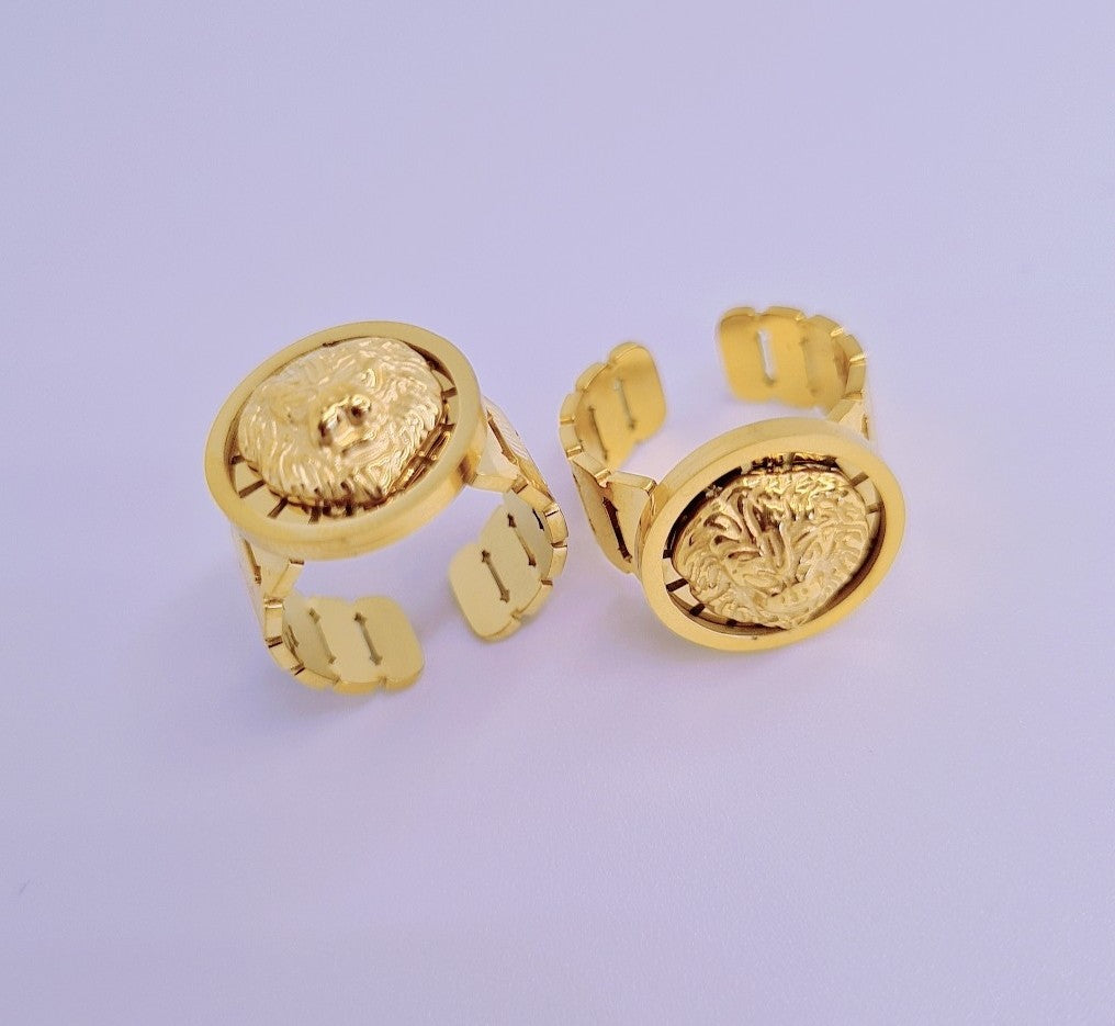 Bague Versace Elégant Acier Inoxydabel plaqué Or 18k 13g