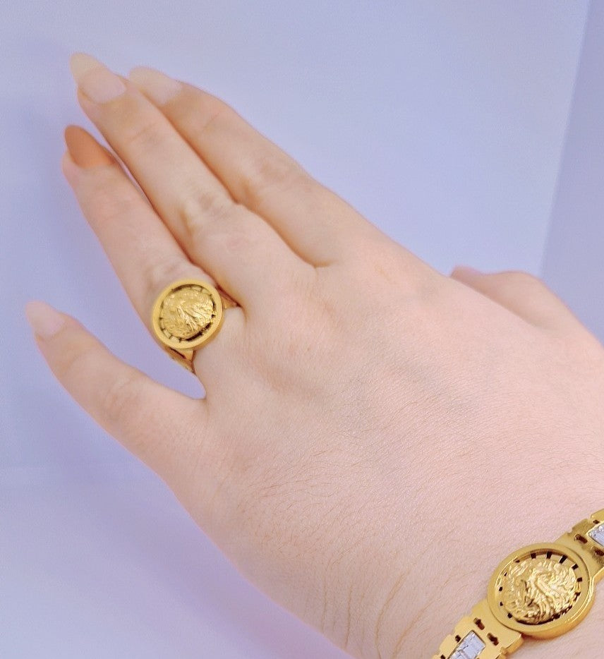 Bague Versace Elégant Acier Inoxydabel plaqué Or 18k 13g