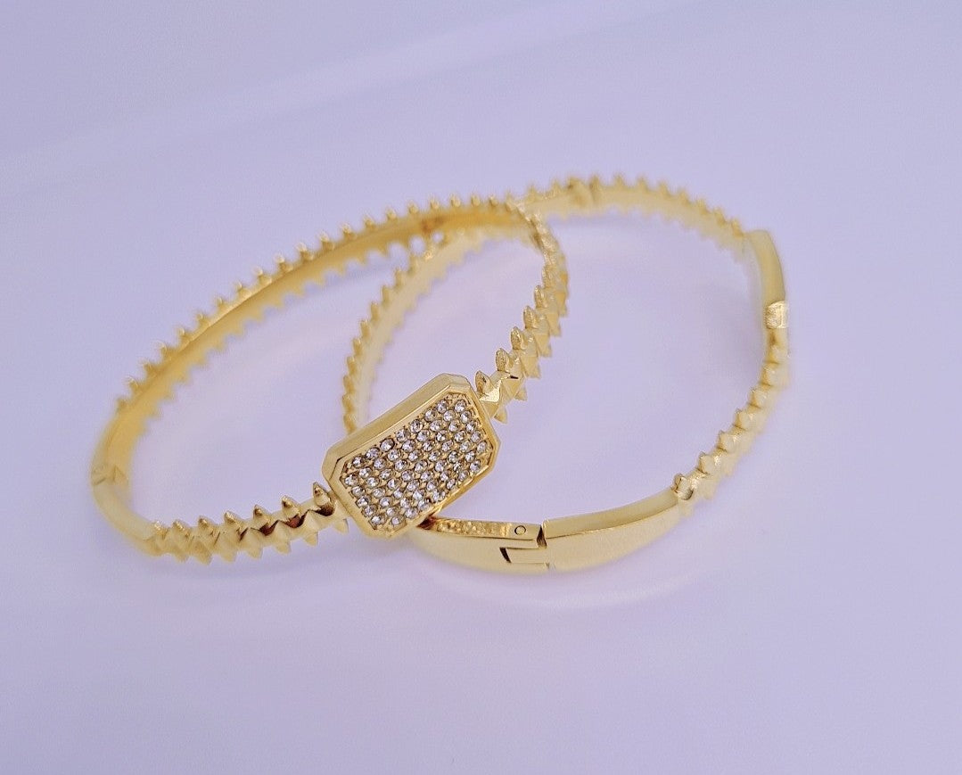 Bracelet Glam acier inoxydable Plaqué Or 18k -14g