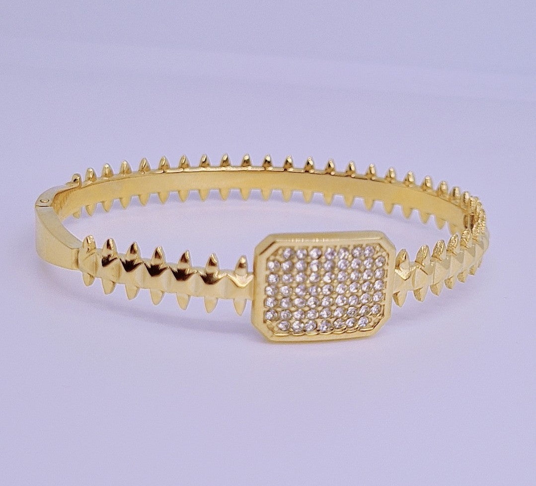 Bracelet Glam acier inoxydable Plaqué Or 18k -14g