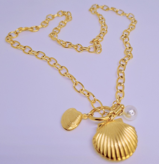 Collier Trésors de la Mer Acier Inoxydable plaqué Or 18k 15g