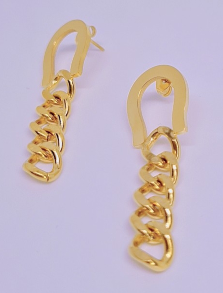 Boucles d'Oreilles Cascade Céleste Acier inoxydable plaquées Or 18K 11g