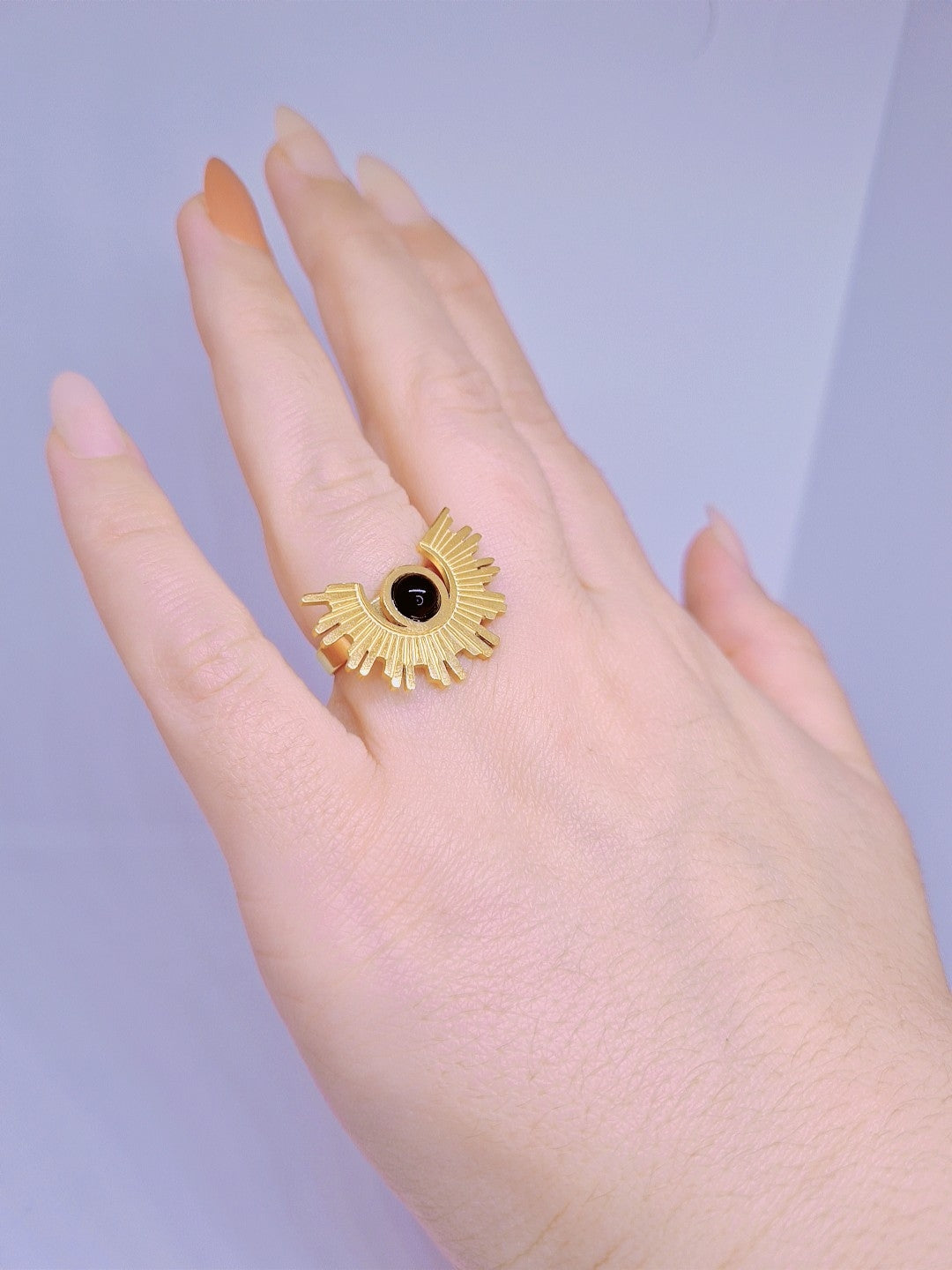 Bague Sublimino Acier Inoxydable plaqué Or 18k 11g [taille réglable > 8]