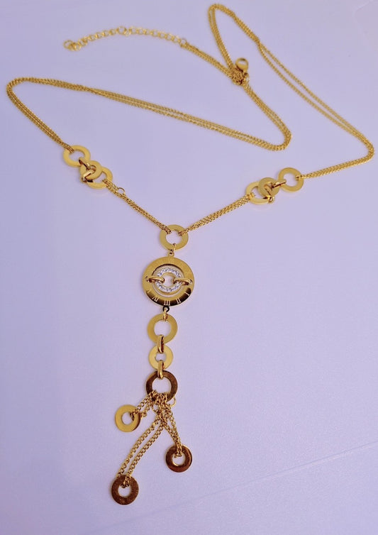 Collier Rafinity Acier Inoxydable plaqué Or 18k 15g