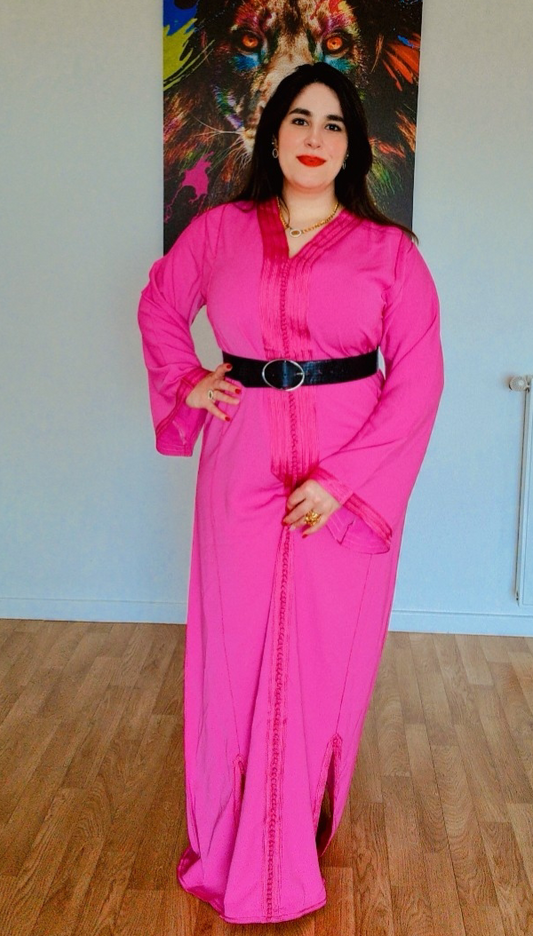 Caftan Élégance Royale Rose fushia - Taille standard (M - L - XL)