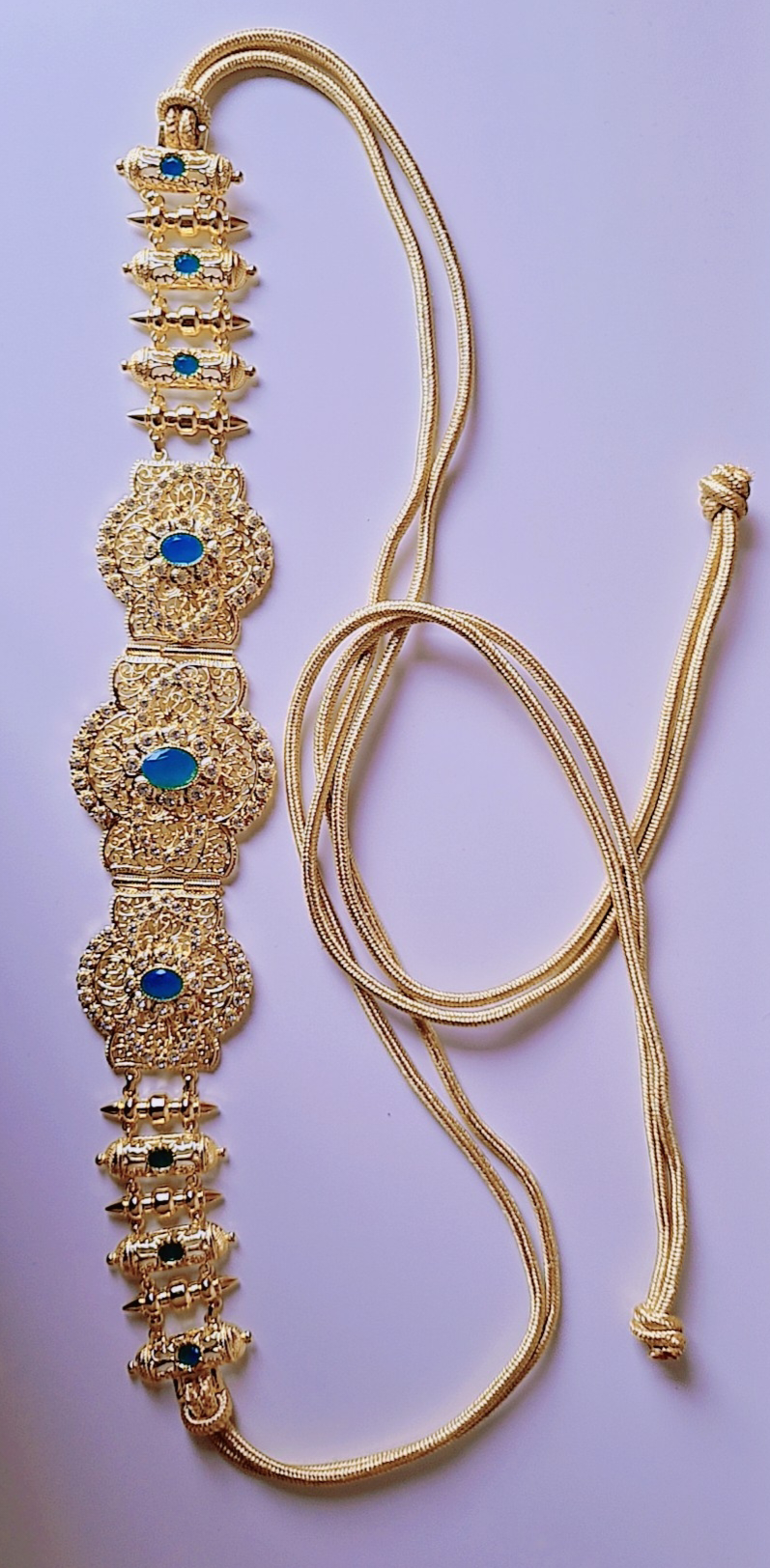 Mdama Ceinture Caftan fermeture Majdoul Bleu turquoise