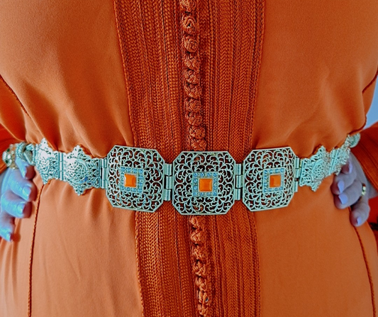 Mdama Ceinture Caftan fermeture Majdoul Orange