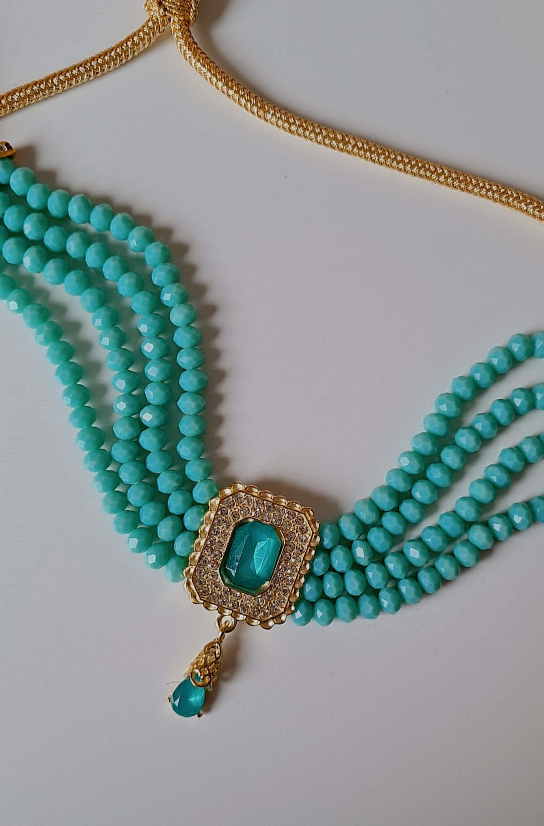 Choker Caftan fermeture Majdoul Bleu Turquoise