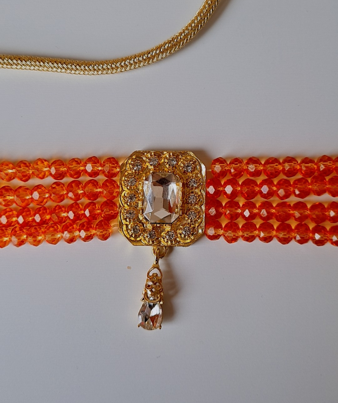 Choker Caftan fermeture Majdoul Orange